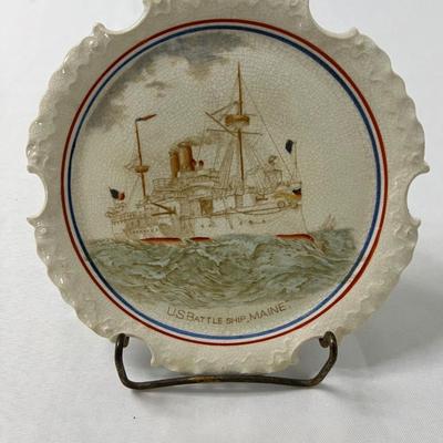 Dresden U.S. Battleship Maine Commemorative Plate