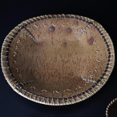 Lot of Native American Birch Bark Bowls and Accessories