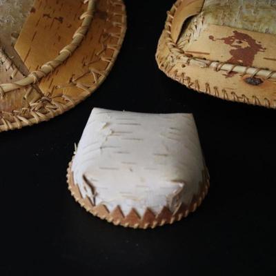 Lot of Native American Birch Bark Bowls and Accessories