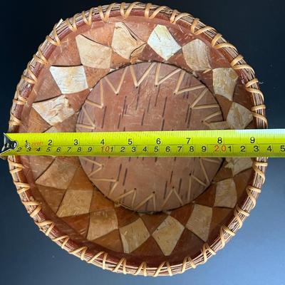 Native American Alaskan Athabaskan Indian Hand Made Birch Bark Basket