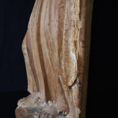 Antique French Carved Wood Statue of Saint John