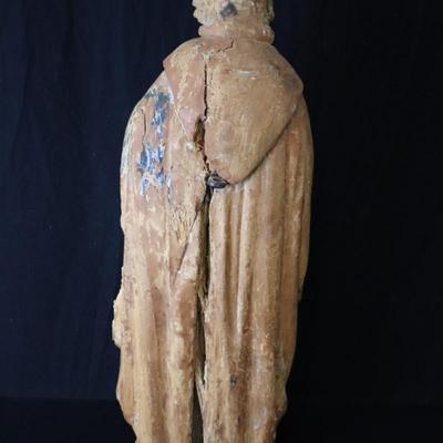 Antique French Carved Wood Statue of Saint John