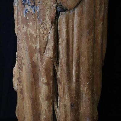 Antique French Carved Wood Statue of Saint John