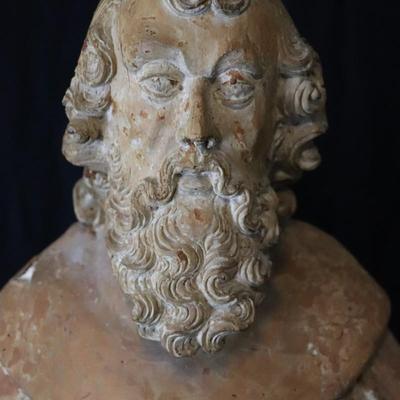 Antique French Carved Wood Statue of Saint John
