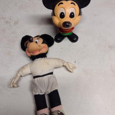 Pair of Vintage Mickey Mouse Toys