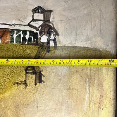 Vintage Abstract Mid Century Original Landscape Painting Signed by Miller
