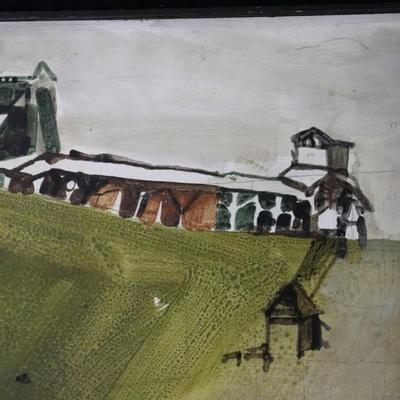 Vintage Abstract Mid Century Original Landscape Painting Signed by Miller