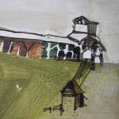 Vintage Abstract Mid Century Original Landscape Painting Signed by Miller
