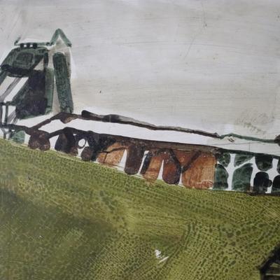 Vintage Abstract Mid Century Original Landscape Painting Signed by Miller