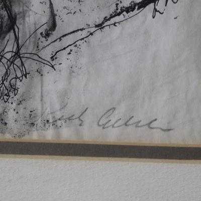 Original Kenneth Callahan (American, 1905 - 1986) Ink Wash Painting of Coastal Landscape Scene