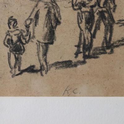 Original Kenneth Callahan (American, 1905 - 1986) Pencil on Paper Titled "Circus"