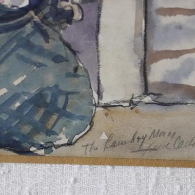 Original 1927 Kenneth Callahan Watercolor Painting Titled "The Laundry Man"