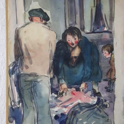 Original 1927 Kenneth Callahan Watercolor Painting Titled "The Laundry Man"