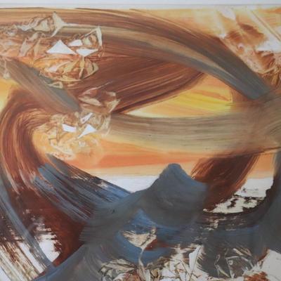 1976 Kenneth Callahan (American, 1905 - 1986) Original Oil and Tempera on Paper Titled "Sunset"