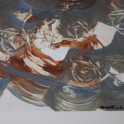 1976 Kenneth Callahan (American, 1905 - 1986) Original Oil and Tempera on Paper Titled "Sunset"