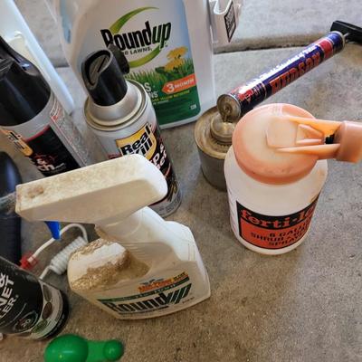 Lot of assorted insect killers and weed killers