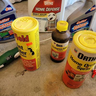 Lot of assorted insect killers and weed killers