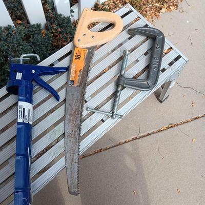 LIGHTWEIGHT ALUMINUM WORK PLATFORM AND SOME HAND TOOLS