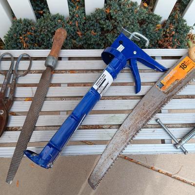 LIGHTWEIGHT ALUMINUM WORK PLATFORM AND SOME HAND TOOLS