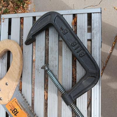 LIGHTWEIGHT ALUMINUM WORK PLATFORM AND SOME HAND TOOLS
