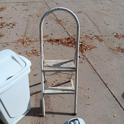 FOLDING STEP STOOL, SWING LID WASTE CAN AND MORE
