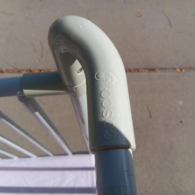 CHANGING TABLE, FOLDING PORTABLE CRIB, TOTE FULL OF BABY BLANKETS AND A STROLLER