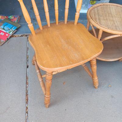ROCKING AND DINING CHAIRS PLUS ROUND SIDE TABLE