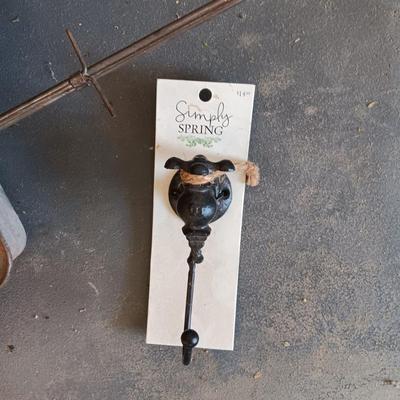 COAL BUCKET W/SHOVEL, MAZOLA CORN POPPER AND A FAUCET WALL HOOK