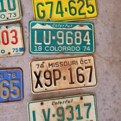Collection of old license plates