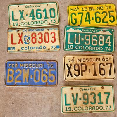 Collection of old license plates