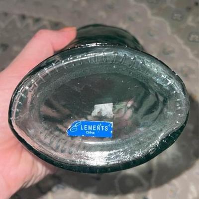 Vintage large italian green glass dish shaped borrled