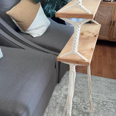 macrame hanging shelf