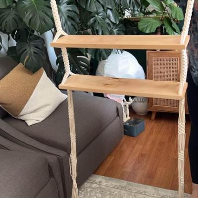 macrame hanging shelf
