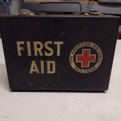 Vintage American National Red Cross Metal First Aid Box