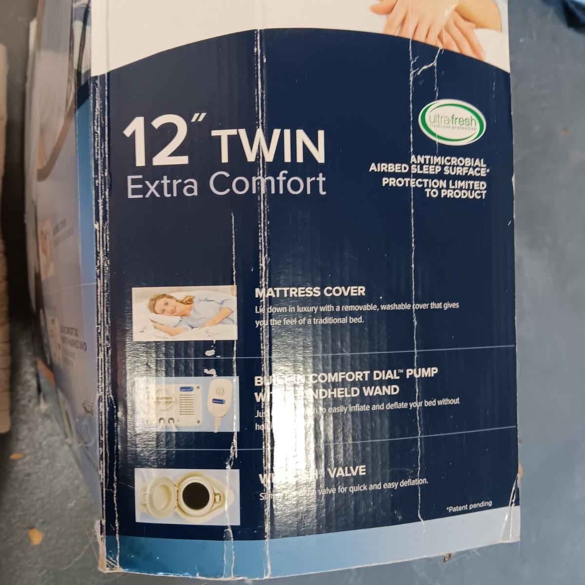 TWIN SIZE AEROBED AIR MATTRESS AND A NEW THROW BLANKET