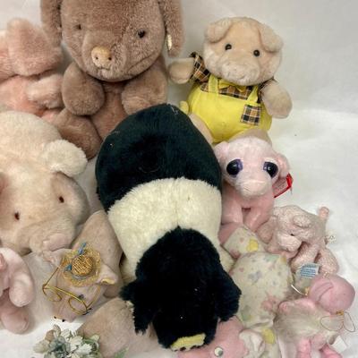 Lot of Assorted Plush Pigs