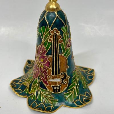 Cloisonné Bell Christmas Tree Ornament with musical instruments images