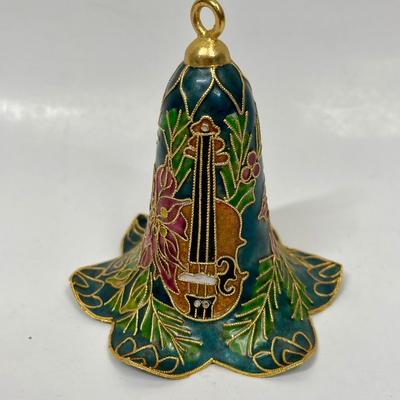 Cloisonné Bell Christmas Tree Ornament with musical instruments images
