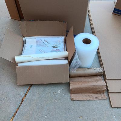 FOLDING DOLLY, MOVING BOXES, PACKING PAPER AND BUBBLE WRAP