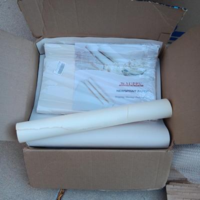 FOLDING DOLLY, MOVING BOXES, PACKING PAPER AND BUBBLE WRAP