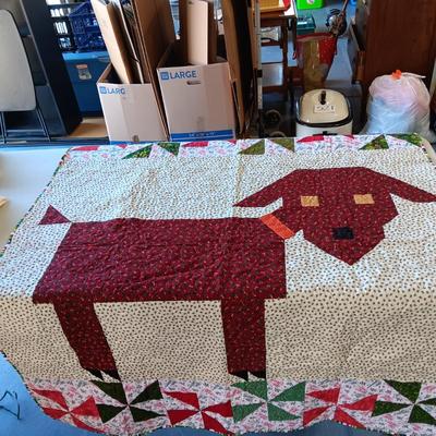 QUILTED DOG THROW BLANKET AND SOME HAND TOWELS