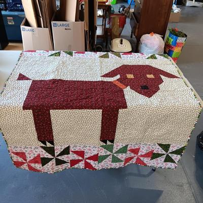 QUILTED DOG THROW BLANKET AND SOME HAND TOWELS