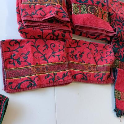 NOEL AND JOY TOWELS, HAND TOWELS AND WASHCLOTHS