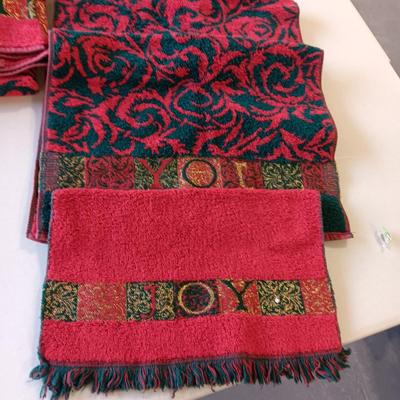 NOEL AND JOY TOWELS, HAND TOWELS AND WASHCLOTHS