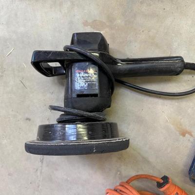 BLACK AND DECKER ORBITAL POLISHER, RANDOM SOCKETS AND TROUBLE LIGHT
