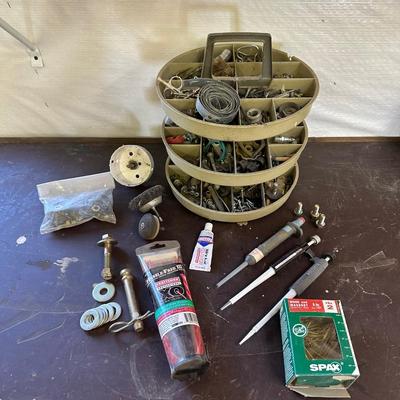 HARDWARE ON LAZY SUSAN ORGANIZER AND MISC SHOP SUPPLIES