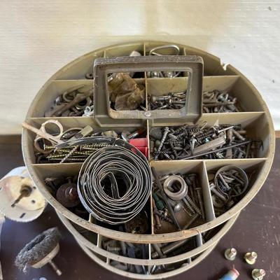 HARDWARE ON LAZY SUSAN ORGANIZER AND MISC SHOP SUPPLIES