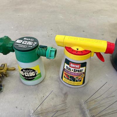 CHEMICAL SPRAYERS, ROUND-UP, SPRINKLER LINE, TROWELS COLLAPSING LEAF BAG AND SPRINKLER