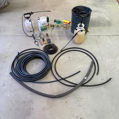 CHEMICAL SPRAYERS, ROUND-UP, SPRINKLER LINE, TROWELS COLLAPSING LEAF BAG AND SPRINKLER