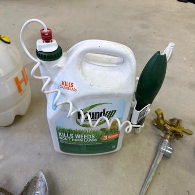 CHEMICAL SPRAYERS, ROUND-UP, SPRINKLER LINE, TROWELS COLLAPSING LEAF BAG AND SPRINKLER